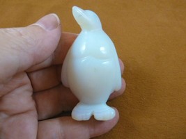 (Y-PEN-713) white Opalite PENGUIN gemstone BIRD penguins king emperor An... - $17.53