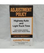 Vintage Good Year Highway Auto And Light Truck Tires Adjustment Policy B... - $11.64 CAD