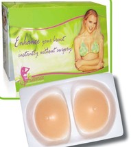 Fullness Women&#39;s Silicone Breast Enhancer Push Up Pads With Nude Nipple #1001A - £20.87 GBP