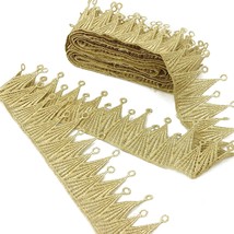 Gold Lace Metallic Lace Trim Crown Edging Trimming Fabric For Cake Fringe,Weddin - £23.96 GBP