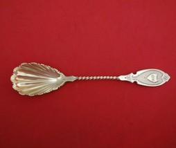 Coin Silver Preserve Spoon with Shell Bowl Engine Turned 7 1/4&quot; Serving - £100.46 GBP