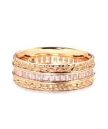 Luxury Wedding Bands Eternity Rings 585 Rose Gold Natural Zircon Promise... - £10.80 GBP