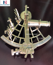 NauticalMart Marine Captain Sextant - Brass Nautical Sextant 8&quot; with Woo... - £156.53 GBP