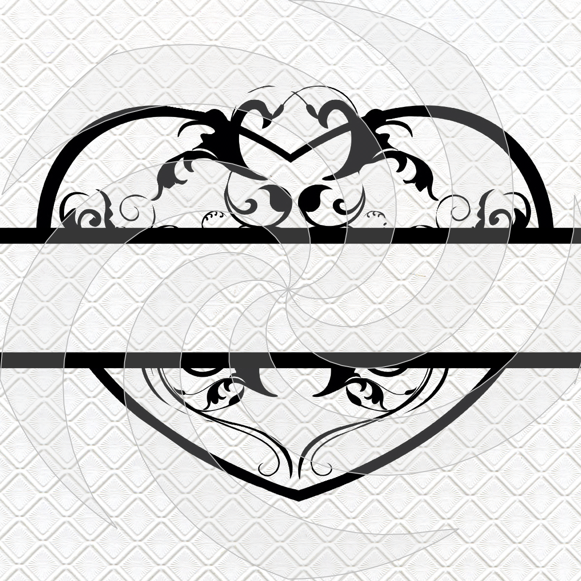 Heart Split Monogram F27smp-Digital Clipart-PNG-Jewelry-T shirt-Scrapbook. - $1.99