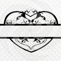 Heart Split Monogram F27smp-Digital Clipart-PNG-Jewelry-T shirt-Scrapbook. - $2.72 CAD