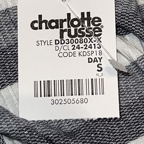 Charlotte Rousse Striped Gray White Long Sleeve T Shirt Dress Size Small New Item image 7