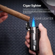 Sharp Cigar Drill Three Fire Windproof Blue Flame Lighter - $29.39