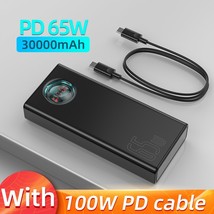 Baseus 65W Power Bank 30000mAh PD Quick Charge FCP SCP Powerbank Portable Extern - £145.57 GBP