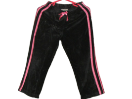 girls CHEROKEE velvet black pants w/2 pink ribbon stripes 1 ea side 4T (... - $6.30