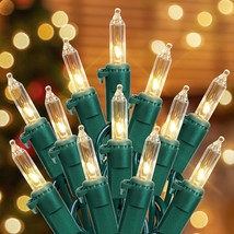 2 Pack 13ft 50 Count Warm White Clear Green Christmas Lights Connectable... - $32.76