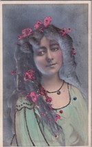 Cecelia Loftus Music Hall Mimic 1876-1943 Tinted Glitter Postcard D53 - £2.34 GBP