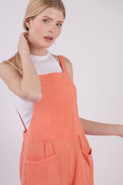 VERY J Sleeveless Double Gauze Overalls with Pockets Item image 3