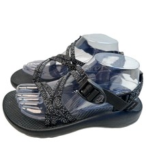 Chaco Women&#39;s Sandals Size 6 Slip On Strappy Toe Loop J106472 Black Cream - £19.81 GBP