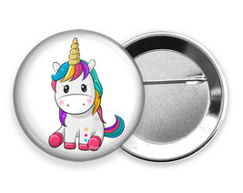 Cute Little Unicorn Rainbow Color Hair Pin Pinback Badge Button Flair Gift Idea - £10.95 GBP+