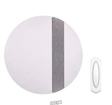 Wireless Round Battery Operated Door Bell Kit in White and Gray Fabric - £21.17 GBP