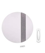 Wireless Round Battery Operated Door Bell Kit in White and Gray Fabric - $26.59