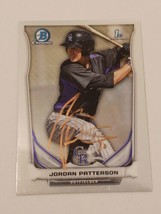 Jordan Patterson Colorado Rockies 2014 Bowman Chrome Autograph Card READ DESCRIP - $4.94