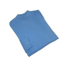 Men PRINCELY Italian Wool Blend Pullover Mock Slim 84001-00 Mavi Sky Blue 112 image 5