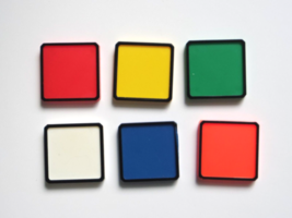 Vintage 1982 Ideal Rubiks Race Game Lot Of 6 Original Color 1&quot; 1/4 Tiles... - $7.99