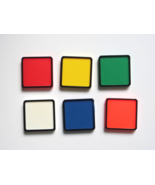 Vintage 1982 Ideal Rubiks Race Game Lot Of 6 Original Color 1&quot; 1/4 Tiles... - £6.38 GBP