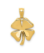 14k Gold Polished 4 Leaf Clover Pendant K5267 - €128,18 EUR