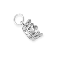 Oxidized King Or Queen 3D Crown Charm 925 Sterling Silver Women&#39;s Jewelry - £37.00 GBP