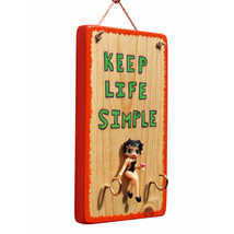 Betty Boop Key Holder Handmade Wooden Keep Life Simple Adorable Art Doll 01614 - £25.17 GBP