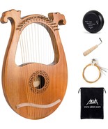 The Aklot 16 Metal String Mahogany Body Lyre Harp Comes With A Black Gig... - $103.93