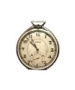 Antique 20&#39;s Elgin National Watch Co White Gold Filled 17J Pocket Watch ... - £120.75 GBP