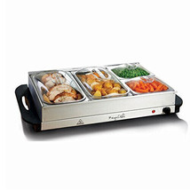 Stainless Steel Housing Easy Clean Buffet Server &amp; Food Warmer With 4 Se... - $182.69