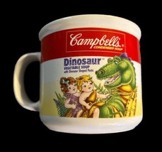 Vintage Campbell&#39;s Dinosaur Vegetable Soup Mug 1990 Ceramic Coffee Soup Tea Mug - £7.57 GBP