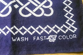 Vintage TIGER Brand Bandana Indigo Blue &amp; White Wash Fast Color Cotton See Pic F - £22.64 GBP