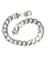 Sólido 925 Plata de Ley Hombres Pulsera de Eslabones Puño Cadena - $86.05