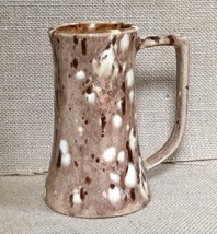 Signed Art Pottery Brown Speckled Vase w Handle Rustic Cottagecore AS IS... - $3.96