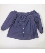 Blue  Women&#39;s Chambray Blue Merona Peasant Blouse Size Small - $17.80 CAD