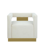 Connor Velvet Upholstered Accent Chair in Gray - $232.86 CAD