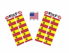 Made in The USA! 2 Packs of Flag-It Spain Flag Stickers, 100 Spanish Sti... - $11.95