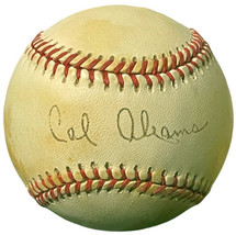 Cal Abrams signed RONL Rawlings Official National League Baseball toned/light si - £47.37 GBP