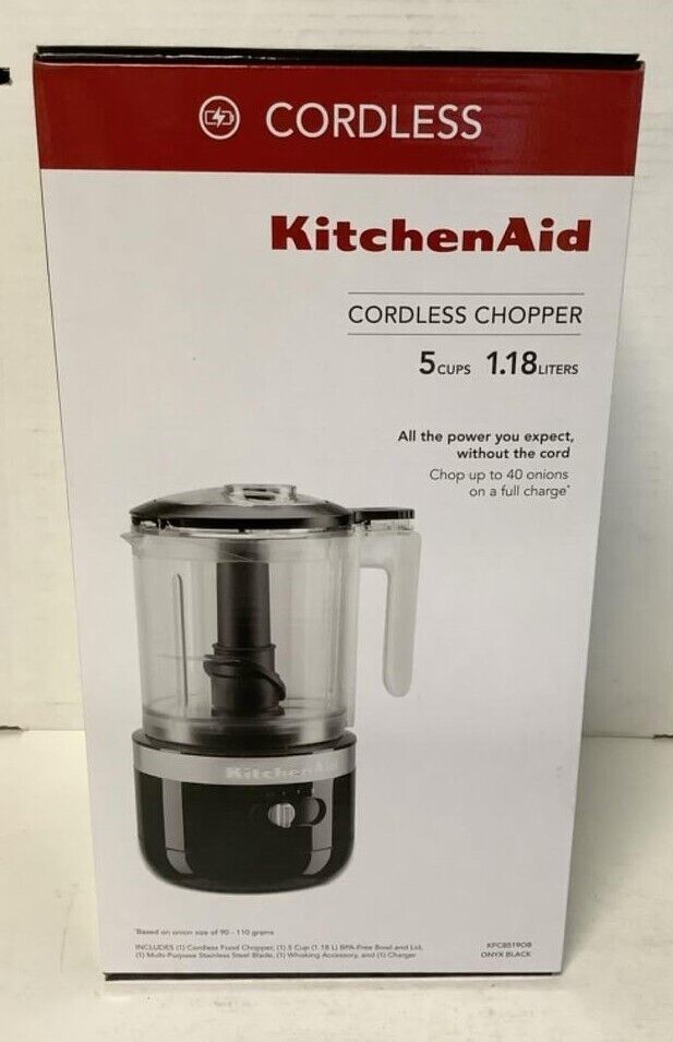 NEW KitchenAid KFCB519OB 5 Cup Onyx Black Cordless Rechargeable Chopper - $68.61