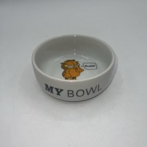 Vintage 1983 Paws Garfield My Bowl Burp Cat Pet Food Water Dish 4.5&quot;  - $18.00