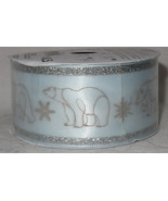 Christmas Indoor Holiday Northern Lights Ribbon POLAR BEAR blue sketch g... - $20.62 CAD