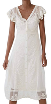 Zara Embroidered Cream Lace Dress Size Small NEW - £62.22 GBP