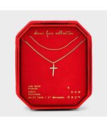 14K Gold Plated Cubic Zirconia Cross Multi-Strand Necklace - A New Day™ ... - $18.86 CAD