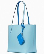 Kate Spade Ava Reversible Blue Leather Tote + Pouch Aquamarine K6052 NWT $359 - £72.32 GBP