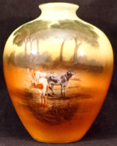 Royal Bayreuth Bavaria Scenic China Vase Cows out in the Field - $49.99