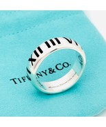Size 11.5 RARE Tiffany Atlas Ring Black Enamel and Sterling Silver Mens ... - $649.00