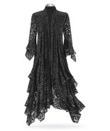 SMALL STEVIE NICK&#39;S LACE BLACK  ARTDECO GYPSY BOHEMIAN DELUXE DUSTER - $338.49 CAD