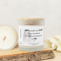 &quot;I Could Be Picturing You On Fire&quot; Frosted Glass Candle. Eco-Friendly Non-Toxic  - £17.58 GBP