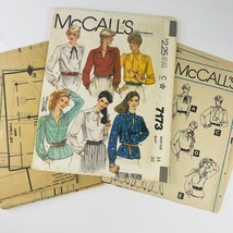 Vtg McCalls Pattern Mixed Collar Long Business Blouses Sz 14  Cut 7173 S... - $11.99