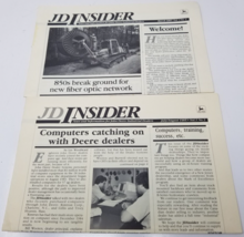 John Deere Insider 1985 2 Issues Dealer Computers 850 Fiber Network Marc... - £18.74 GBP